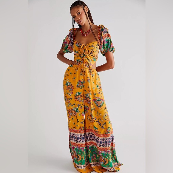 Free People Pants - FREE PEOPLE Bali Citrus Skies One-Piece